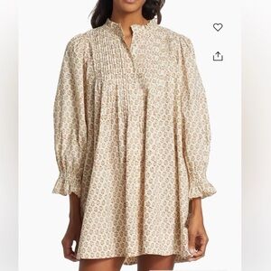 Dôen Dulcie Organic Cotton Mini Dress in Spring Elderberry Floral Size Small